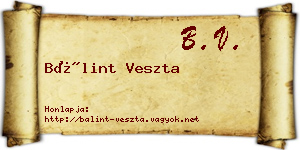 Bálint Veszta névjegykártya